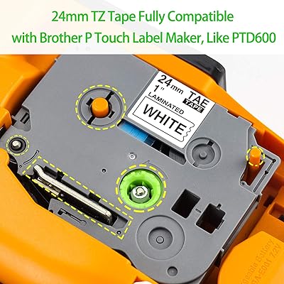 Ptp700 24mm Tape Compatible For Brother P Touch Label Maker Tape 24mm 0 94 Inch Tze 251 Tze251 Lamianted White Use For Brother Ptouch Pt P700 Pt P900w - Ptouch label maker tape