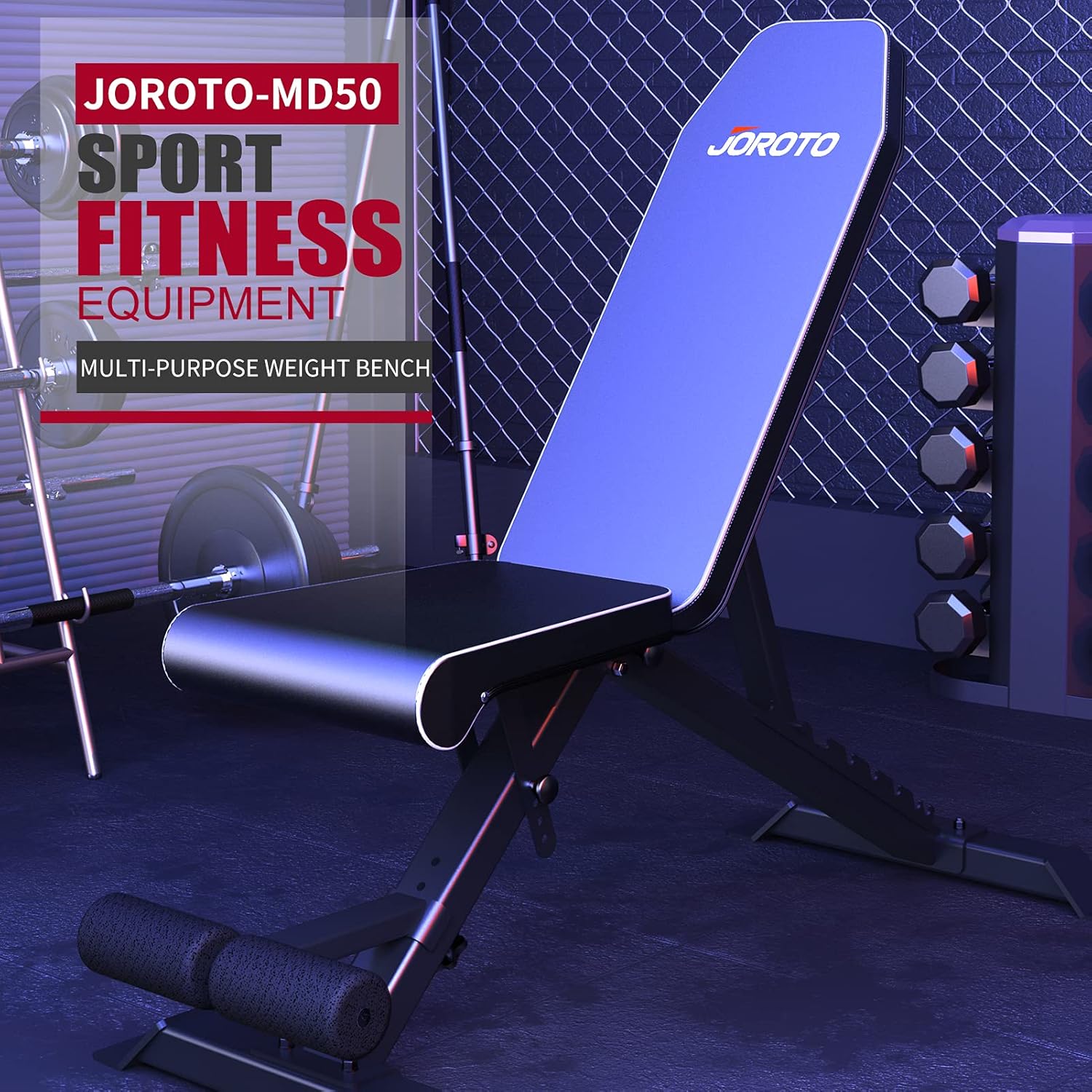 JOROTO Adjustable Weight Bench Workout Bench for Full Body Foldable Multi-purpose Strength Training Incline Decline Exercise Bench Press for Home Gym, 700lbs Capacity : Sports & Outdoors