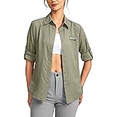 Womens Sun Protection Fishing Shirt with Zipper Pockets Lightweight SPF Long Sleeve Shirts for Hiking Safari