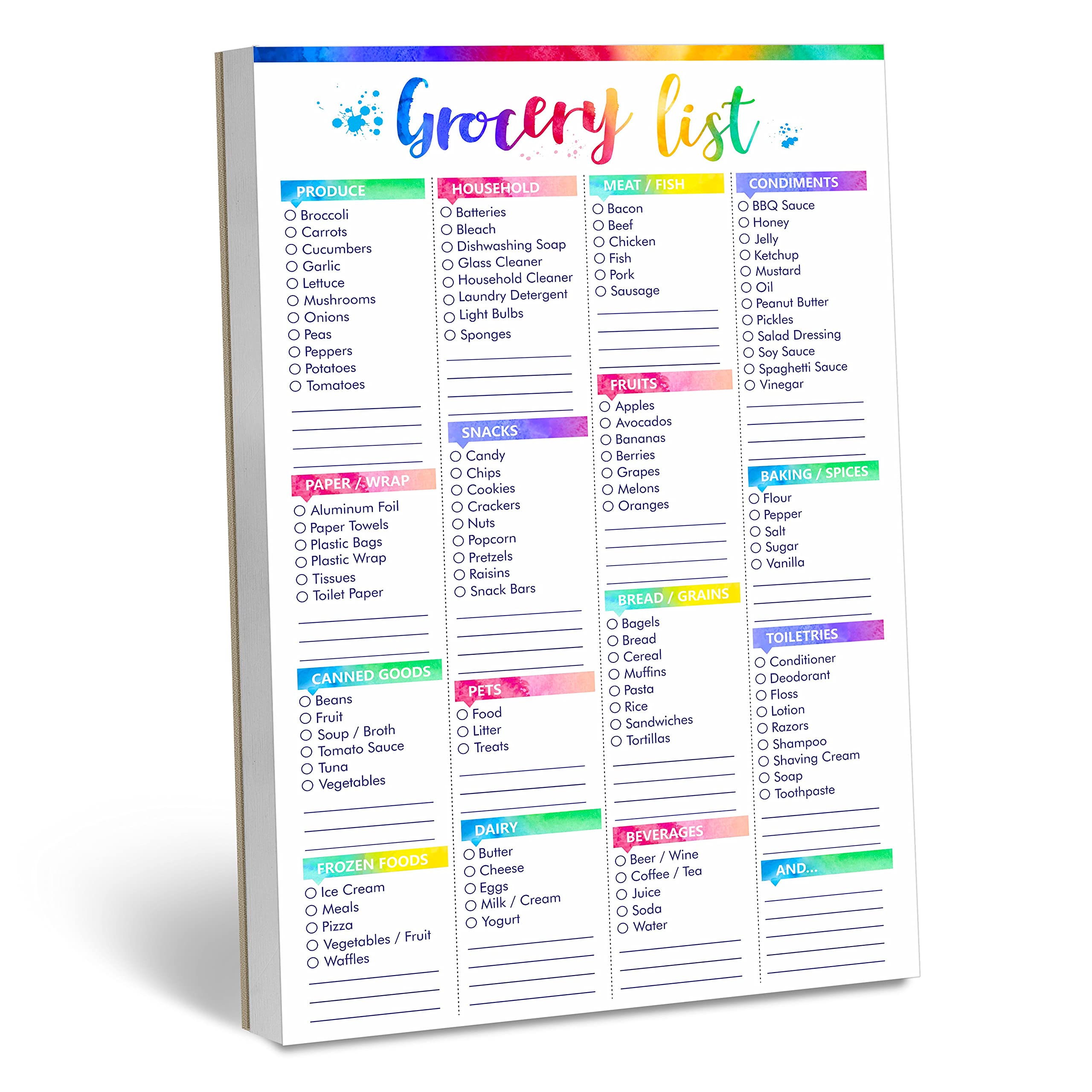 Photo 1 of ERKE 90 Pages Artistic Grocery Magnetic Notepad Printed Shopping List Items (6" x 9")