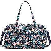 Cotton Large Travel Duffel Bag, Flamingo Garden, One Size