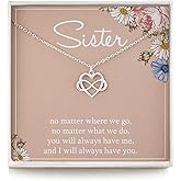 RareLove Sister Gifts from Sisters,925 Sterling Silver Tiny Infinity Heart Necklaces for Women,Birthday Jewelry Gift Necklaces for Sisters,Mothers Day Christmas Gifts