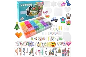 Vytung Fuse Beads Kit 13000pcs 36 Colors 5MM Melty with 6 Pegboards 220 Patterns 4 Tweezers 4 Ironing Paper, Melting Beads Ki