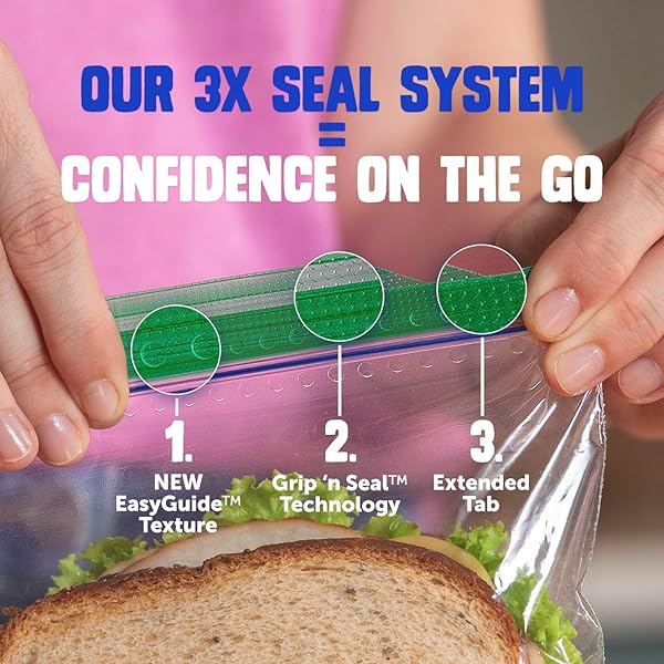 ZIPLOC SANDWICH AND SNACK BAGS WITH EASYGUIDE TEXTURE, PLASTIC STORAGE BAGS WITH GRIP ‘N SEAL TECHNOLOGY, 280 BAGS TOTAL