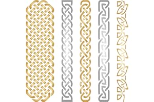 USNYABNI Stencils for Walls: Celtic Knot Stencil, 6.5 x 8.5 inch (M) - Irish Celts Viking Knotwork Border Woven Ethnic Braided Protection Knot Stencils for Painting Template, white