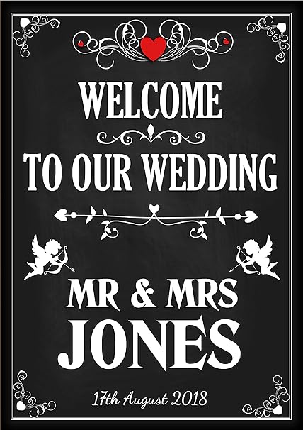 Personalised Vintage Welcome To Our Wedding Sign Poster Banner