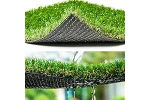 FREADEM Artificial Grass Synthetic Thick Fake Grass Rug 4 FT x 6 FT, Dog Artificial Turf Grass Mat with Drainage, for Outdoor Lawn, Garden, Patio, Landscape, Balcony, Pet Mat, 1.38" Pile Height