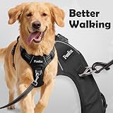 Funfox Dog Harness Medium No Pull Front Clip Reflective Adjustable Vest Black view 3