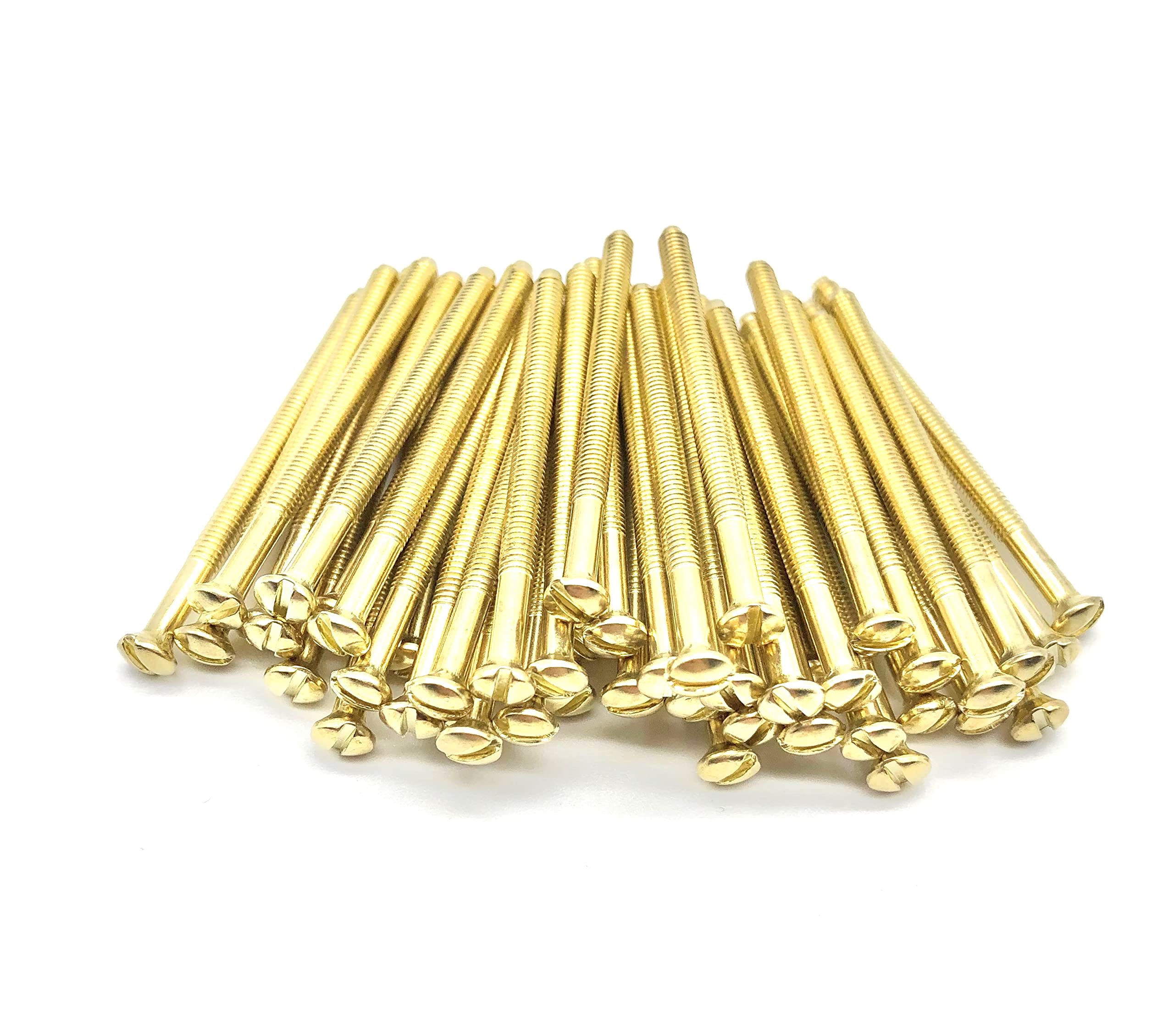M3.5 Brass/Gold Electrical Socket Screws, 50mm, For Switches, Light Switch, Plug Sockets, 3.5mm x 50mm, (50)