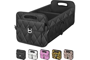 Olosar Trunk Organizer for Car, Collapsible Car Organizers and Storage - Portable Trunk Organizer SUV Car Accessories for Women/Men for Any Car, SUV, Mini-Van, Black