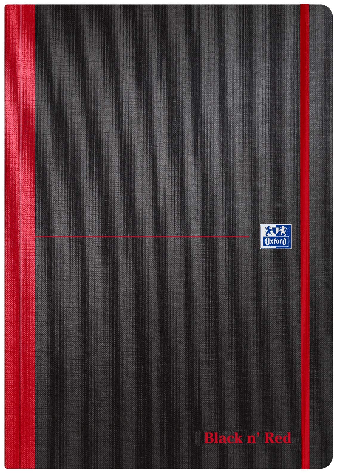 Oxford Black n' Red A4 Soft Cover Casebound Notebook Ruled 144 Page Black
