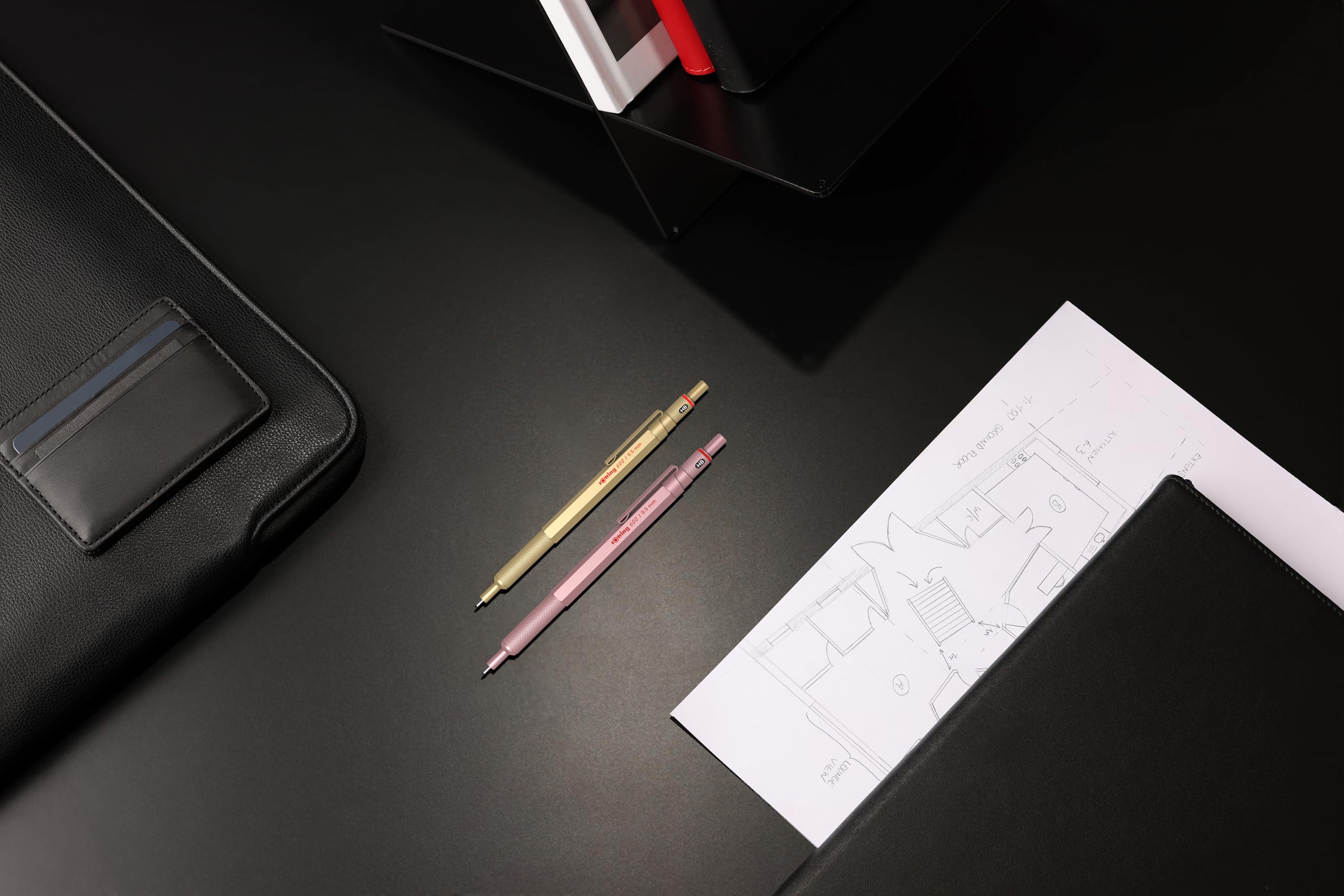 rOtring 600 Druckbleistift | HB-Mine0,5 mm | Drehminenstift mit Vollmetallschaft | Perlweiß | Rutschfestegerändelte Griffzone und Sechskantschaft 3