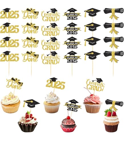 Mini Grad Cap STOBOK 20Pcs Mini Graduation Hats Graduation Cupcake ...
