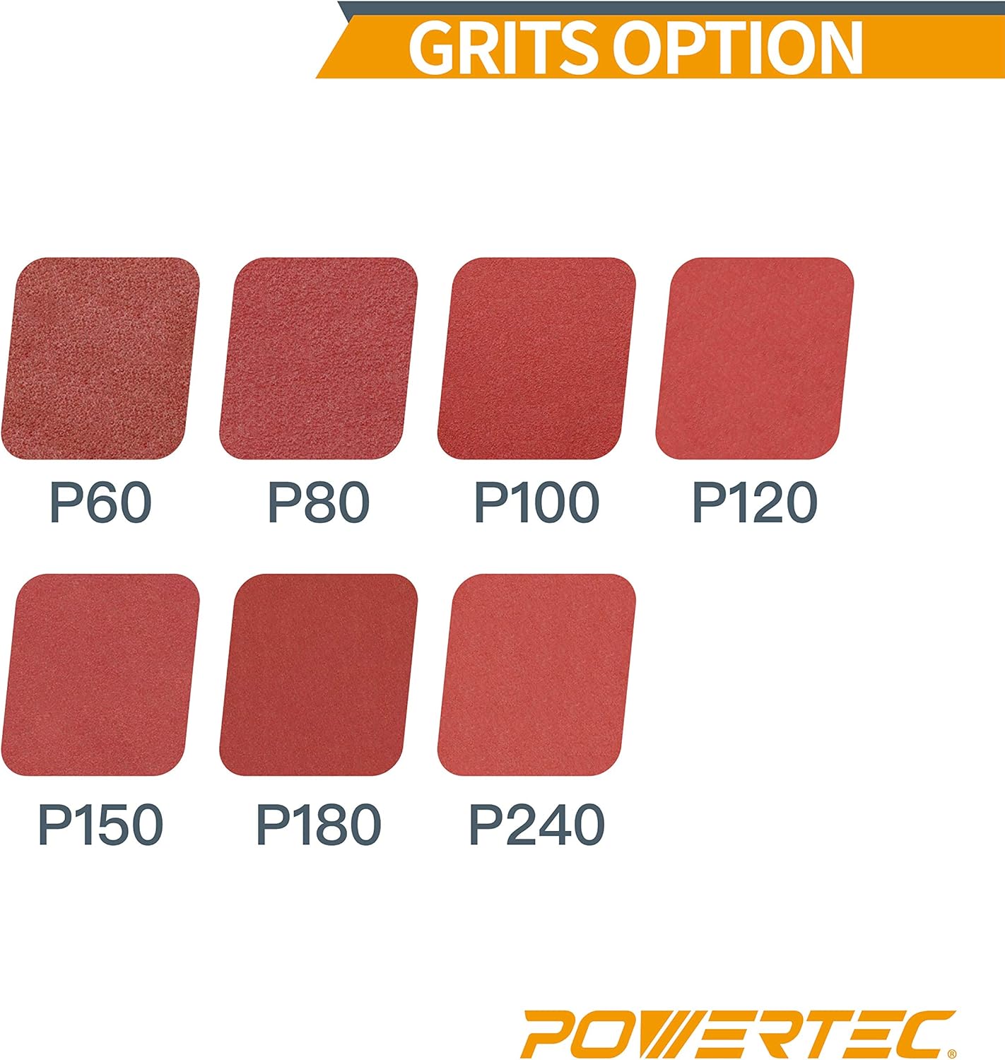 POWERTEC 110550 8" PSA 80 grit Aluminum Oxide Adhesive Sanding Disc (Pack of 10) - - 