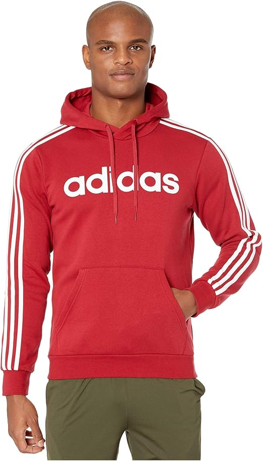 adidas Mens Essential 3Stripes Athletic Hooded Sweatshirt