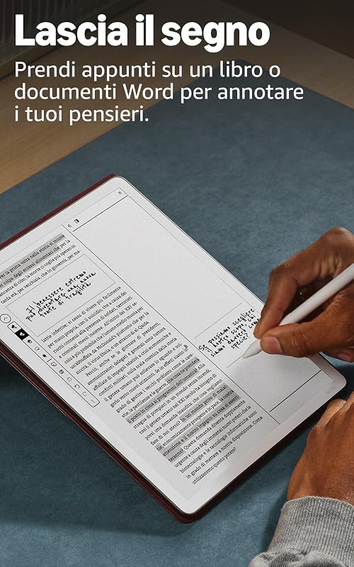 Kindle Scribe 32 GB (ultimo modello) — Schermo da 11’’, effetto carta stampata, con luce frontale — Più sottile, leggero e veloce — Scrivi nel taccuino integrato, nei documenti e nei libri