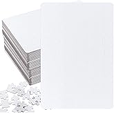 HAKZEON 35 Sets 120 Pcs White Blank Sublimation Jigsaw Puzzles 8 x 11 Inch,Heat Press Transfer Custom Puzzle Pieces for DIY Projects, Make Your Own Puzzles for Weddings Decoration, Families Activities