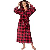 PAVILIA Robes For Women, Fleece Soft Fluffy Bathrobe, Plush Cozy Long Spa Robe