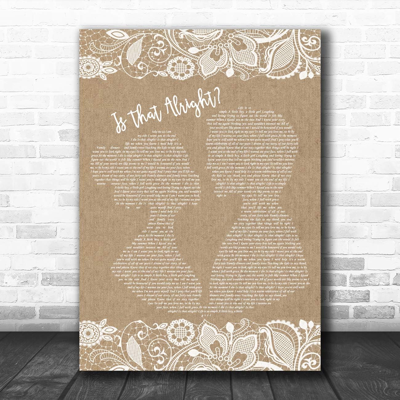 A Star is Born Soundtrack is That Alright Burlap Lace Song Lyric Print