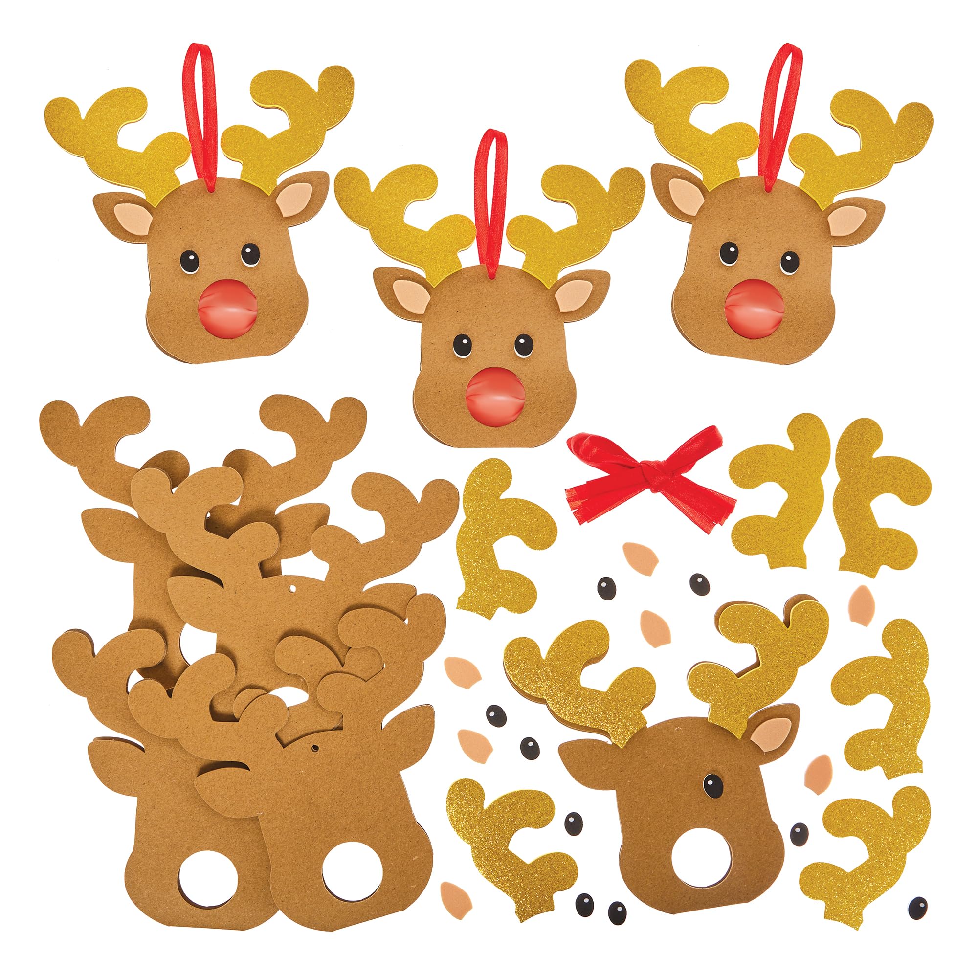 Baker Ross FN343 Reindeer Chocolate Holder Decorations - Pack of 8, Christmas Arts and Crafts, Christmas Decorations for Kids