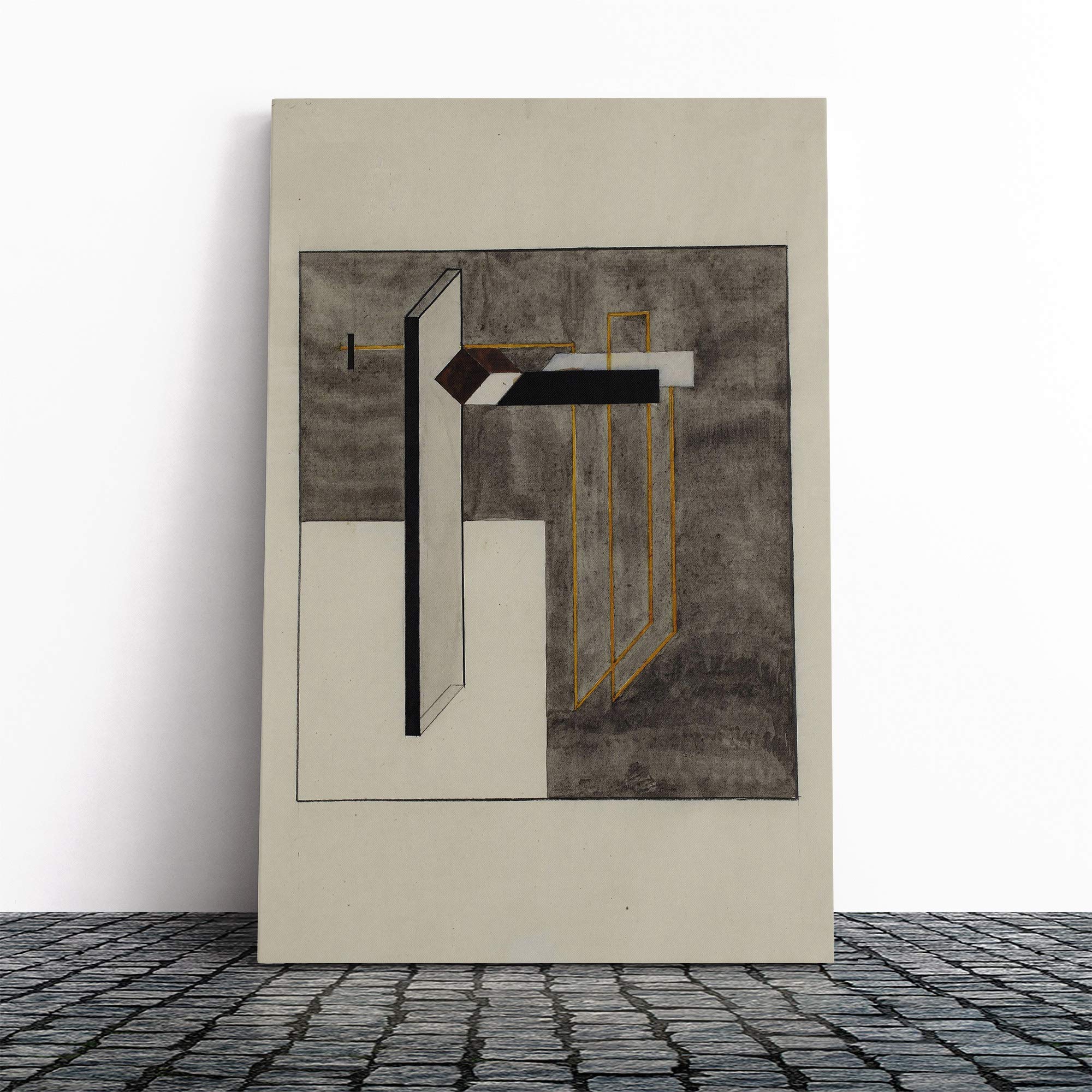 El Lissitzky Study Praun 4b Canvas Print | Gallery Wrapped 30mm Frame Wall Art | 20x14 inches | Ready to Hang | Modern Picture | Living Room Bedroom Lounge Office