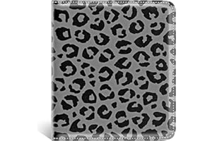 Nipichsha Womens Wallet, Small Slim RFID Credit Card Wallet for Women, Leather Compact Bifold Wallet with Zipper Coin Pocket, Cute Card Holder Wallet Ladies Purse with ID Window (Gray Leopard Print)