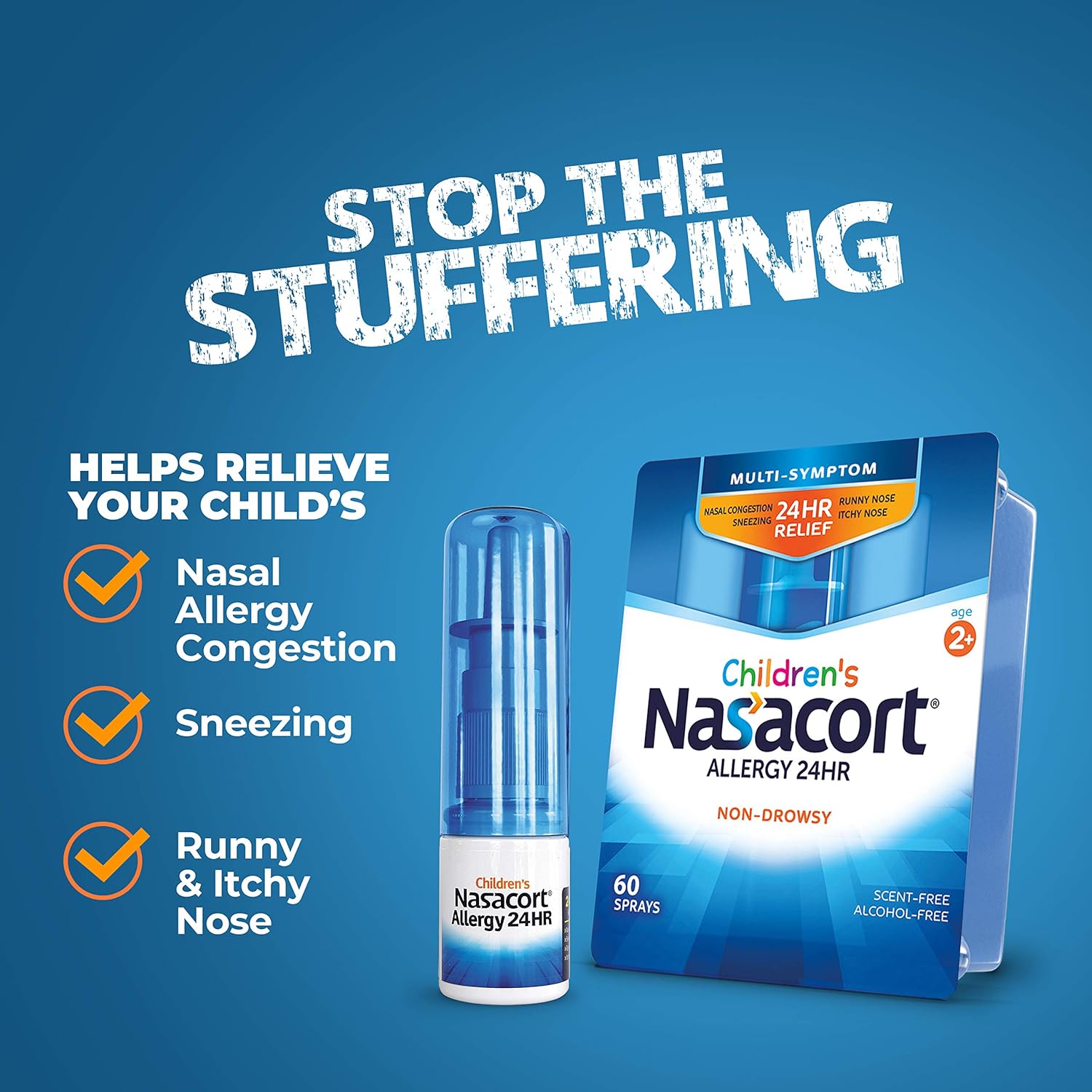 Nasacort Children's Allergy 24HR Nasal Spray, Non-Drowsy & Alcohol-Free, 60 Sprays, 0.37 fl. oz.: Health & Personal Care