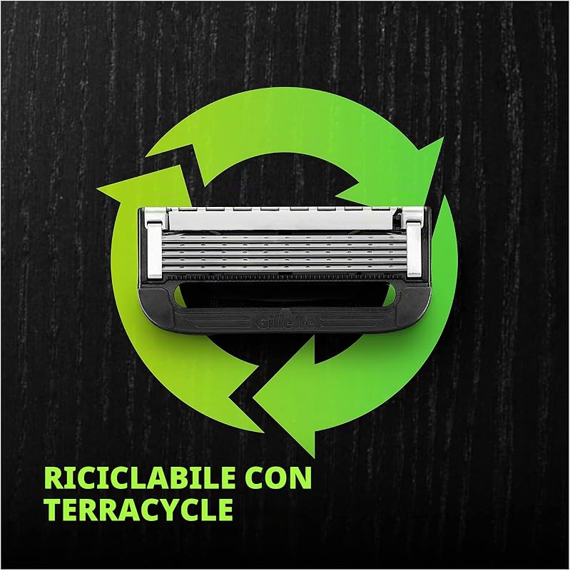 Labs Razor Blade - Ricariche compatibili con GilletteLabs con asta esfoliante e rasoio riscaldato, 4 ricariche