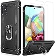LUMARKE for Galaxy A51 4G Case with Screen Protector,Pass 16ft. Drop Tested Military Grade Protective Phone Cover with Magnetic Ring Kickstand Compatible with Car Mount Holder Black