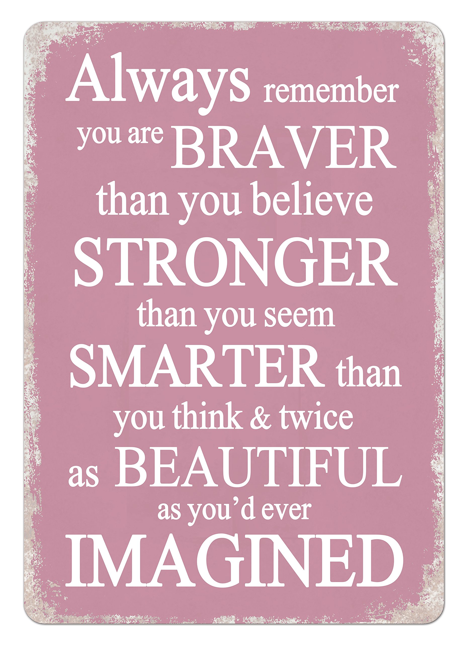 Cirrus Braver Than You Believe... Inspirational Rose Aluminium Wall Art 200x280 mm
