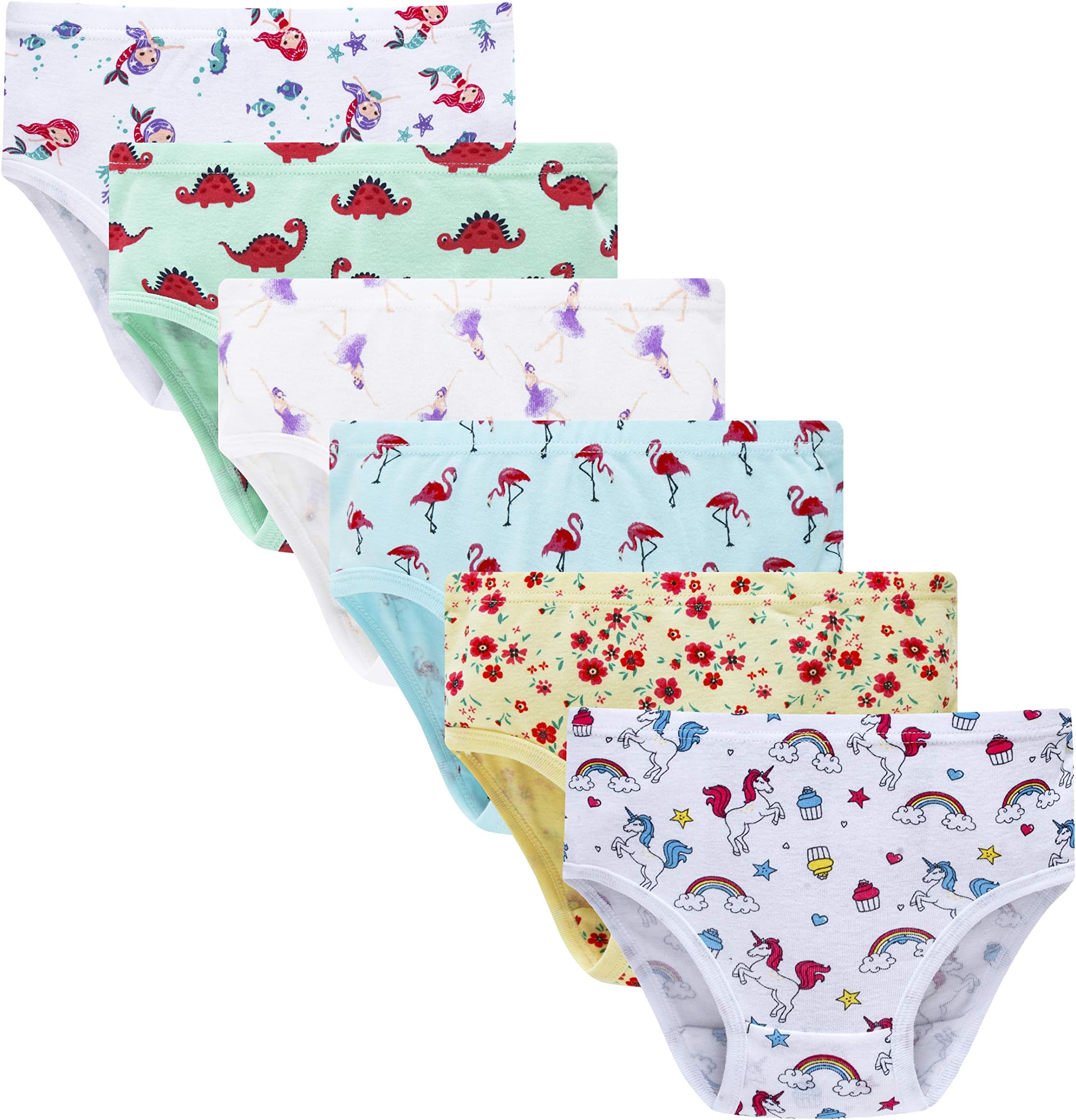 Cadidi Dinos Little Girls Soft 100% Cotton Underwear Toddler Panties Kids Assorted Briefs