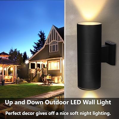 photo Bright Outdoor Lights For House gocuces up and down lights outdoor led wall sconce bright waterproof 3000k aluminum cylinder patio modern exterior light fixtures for outside house