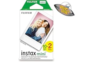 FUJIFILM Mini Instant Camera Film: 20 Shoots Total, Value Pack, (10 Sheets x 2) - Capture Memories Anytime, Anywhere - Includes Puflax UFO Sticker