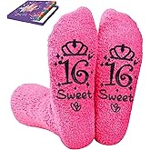 BRLOPBLS 15th 16th 21th 40th 50th Birthday Gift Sock Ideas for Her Daughter - Unique Fuzzy Socks Gifts for Women Girl Him