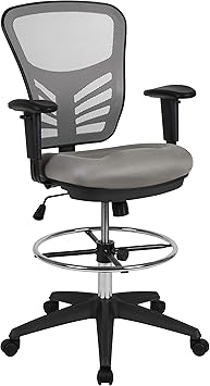 Flash Furniture Mid-Back Mesh Ergonomic Drafting Chair