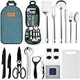 Camping Cooking Utensils Set- Camping Essentials Cookware Accessories Gear Must Haves Camper Tent Camp Kitchen Rv Gadgets Outdoor Stove Portable Picnic Gifts for Women BBQ Stuff