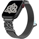 BEEXI Stainless Steel Magnetic Loop Compatible with Apple Watch Band 41/40/38/49/46/45/44/42mm Women Metal Mesh Celtic Knot Dressy Strap for iWatch SE Series 10/9/8/7/6/5/4/3/2/1/Ultra(1/2)