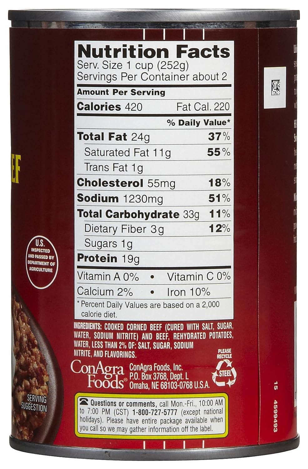 Hormel Corned Beef Hash Nutrition Label Runners High Nutrition