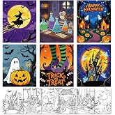 8 * 10 inch Halloween Pre Drawn Cnavas for Adults Pre-Printed Canvas for Ladies Sip and Paint Party Favor, Pre Sketched Canvases for Painting for Adults