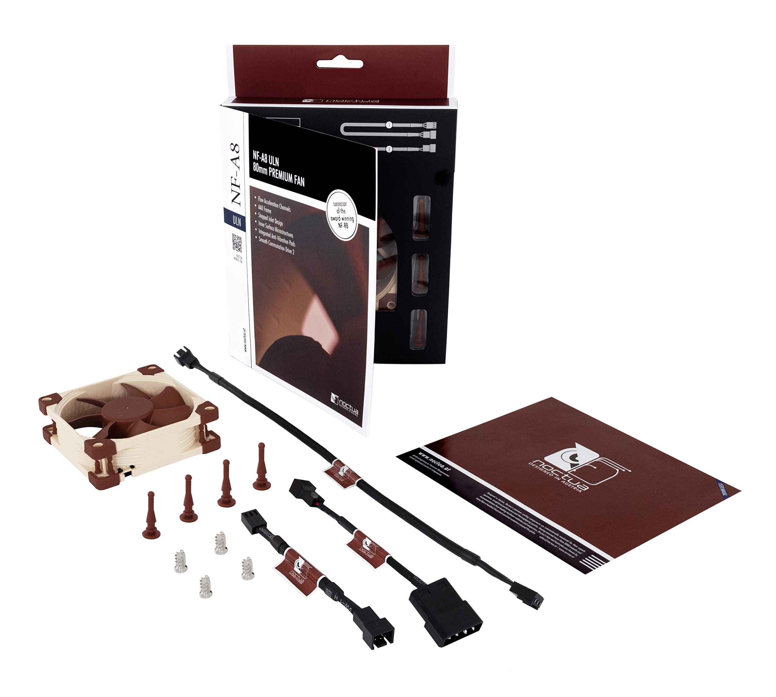 Noctua NF-A8 ULN, Ultra Quiet Silent Fan, 3-Pin (80mm, Brown)