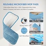 BPAWA Spray Floor Mop with 2x 550ML Bottles 4 Reusable Pads Microfibre view 4
