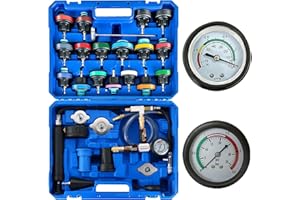 ATPEAM 28pcs Universal Radiator Pressure Tester Coolant Pressure Tester and Vacuum Refill Kit for Automotive Cooling System Water Tank Leakage Detection