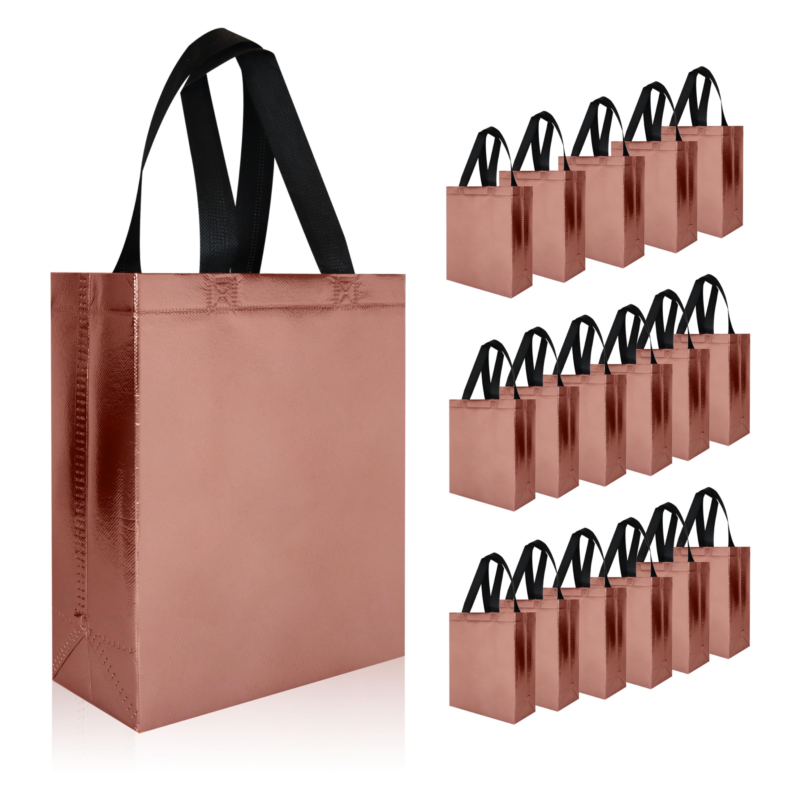 12 PCS Christmas Tote Bags - Reusable Holiday Gift Wrapping Bags With Handles