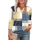 LOMON Womens 3/4 Length Sleeve Tops V Neck Business Casual Blouses Summer Tees Shirts 2026