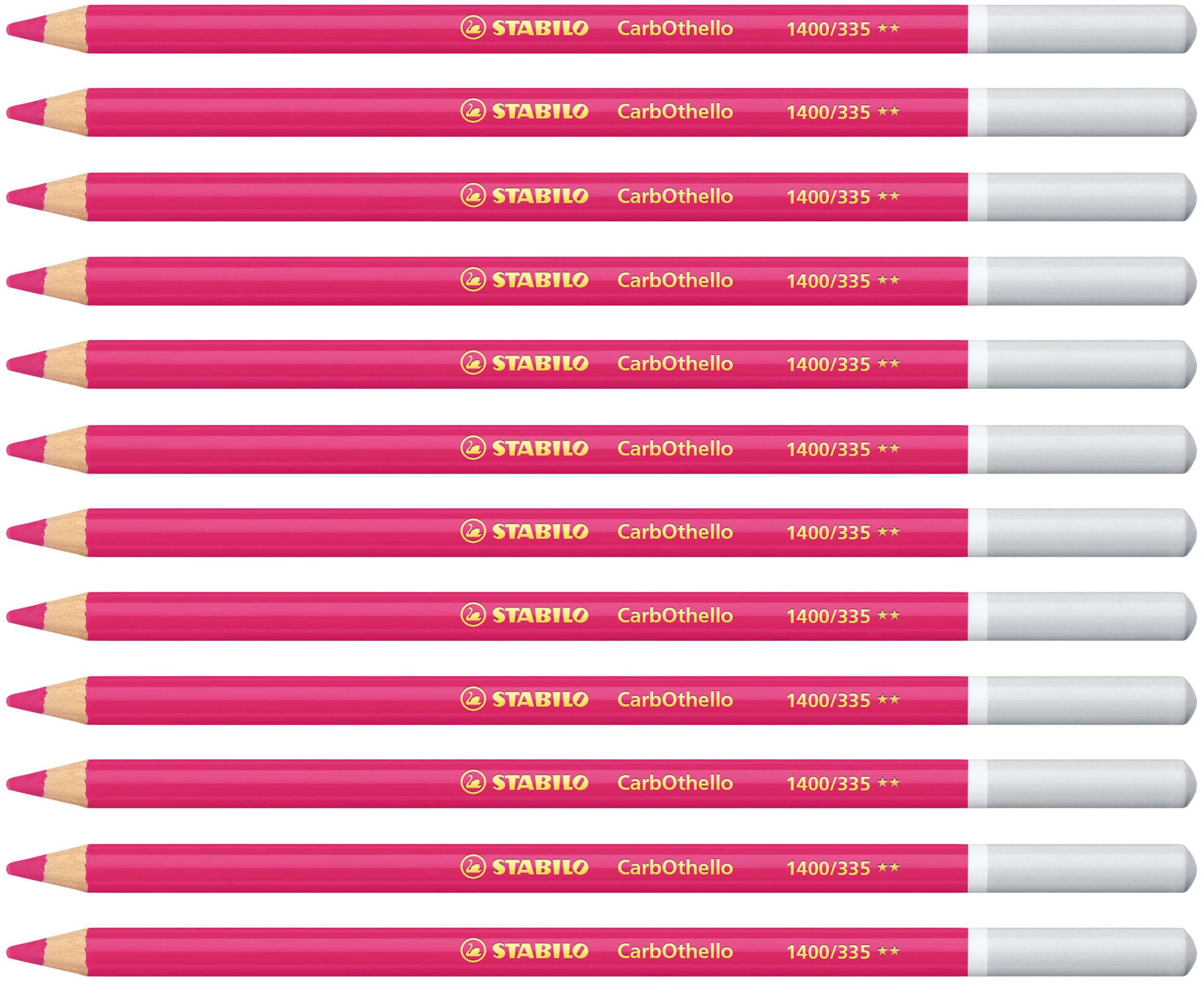 STABILO CarbOthello - Chalk-Pastel Pencil - Pack of 12 - Magenta