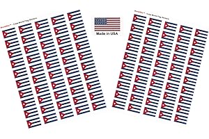 WORLD FLAGS DIRECT 100 Cuba Flag Stickers, Two Sheets of 50, 1.5" x 1" Made in America Self Adhesive Country Flag Scrapbook Stickers, Two Sheets of 50, 100 Sticker Decal Flags
