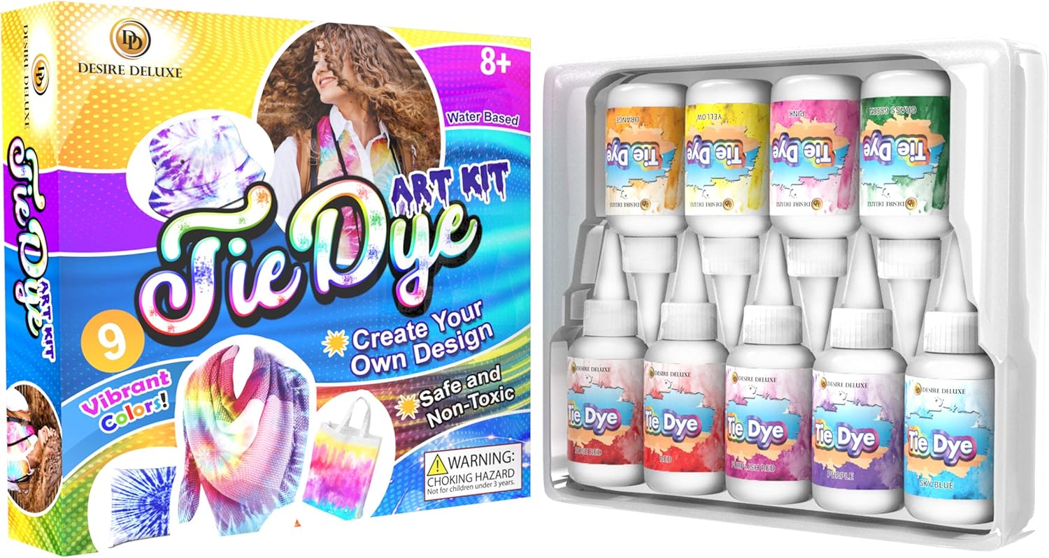 Desire Deluxe Tie Dye Kit, Toy Set of Paint Colours Ink for Dyeing Fabric Clothes - Image 5