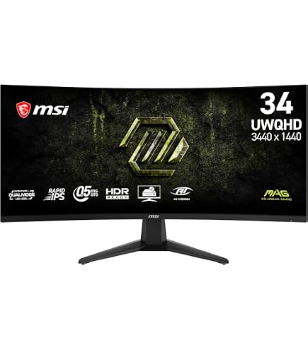 Amazon.com: msi MAG 345CQRF E20 34-inch 3440 x 1440 (UWQHD) Gaming