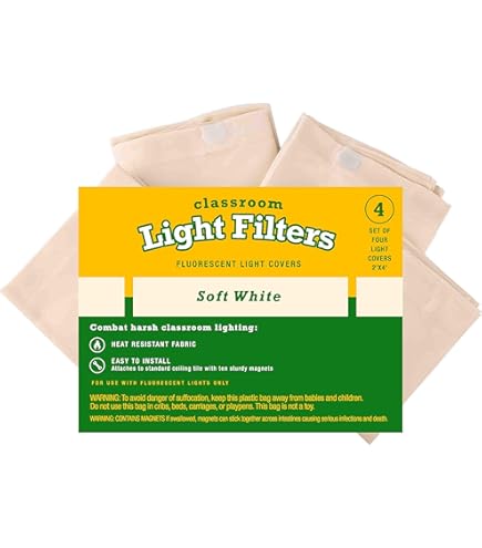 GSM Brands Fluorescent Light Diffuser Covers (Set Of 8) Filters Light For Classrooms And Offices - View #12