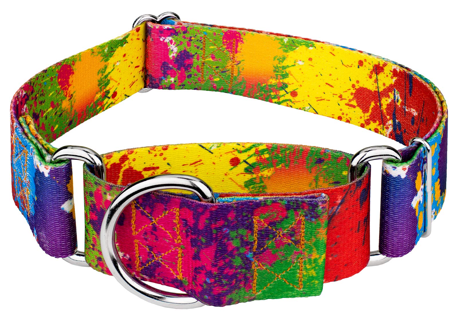 Country Brook Petz - Paint Splatter Martingale Dog Collar - Groovy Collection with 12 Far Out Designs (1 1/2 Inch, Medium)
